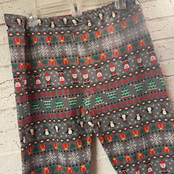 Christmas Holiday Santa Christmas Tree Leggings Xl 15/17 - Picture 1 of 10